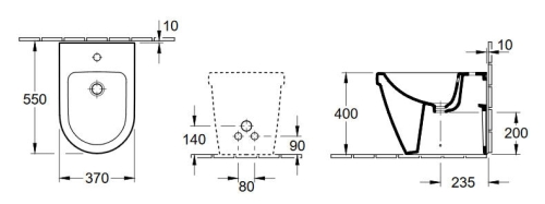 Villeroy & Boch Architectura álló bidé 4486 00 01 (44860001)