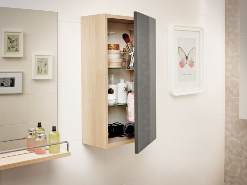 Cersanit Smart fürdőszobai fali szekrény, szürke S568-002