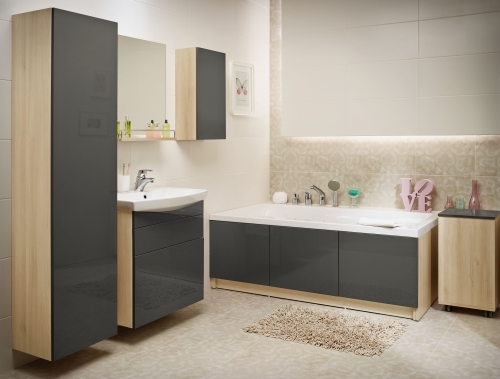 Cersanit Smart fürdőszobai fali szekrény, szürke S568-002