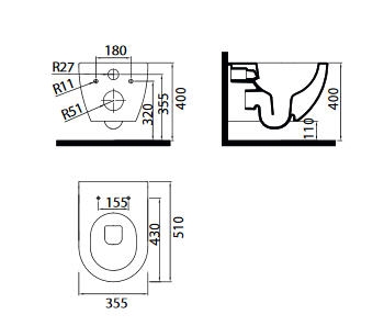 Creavit RIMOFF - WC + BIDÉ 2in1 - FE321