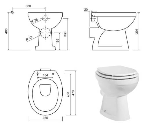 Creavit STANDARD - WC + BIDÉ 2in1 - TP310