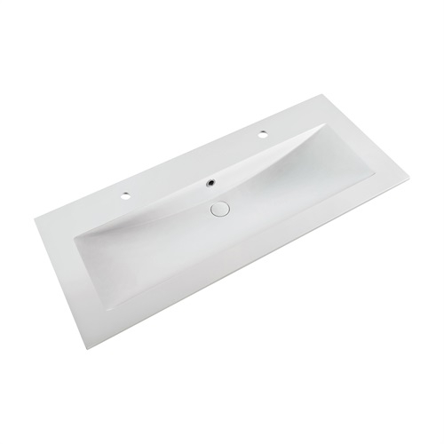 Marmy LISETTE Plus 120x51 cm beépíthető öntött márvány mosdó 2 csaplyukkal 80 6830 12 12 10