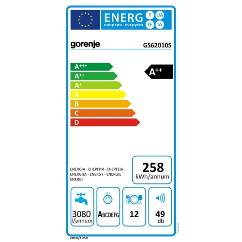 Gorenje szabadonálló mosogatógép A++, GS62010S