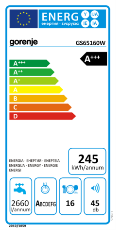 Gorenje szabadonálló mosogatógép A+++, GS65160W