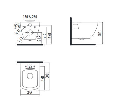 Creavit QUATRO - WC + BIDÉ 2in1 - TP326