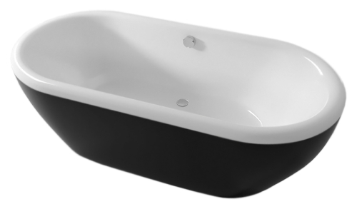 RIHO DUA 180x86 cm szabadonálló fürdőkád, fehér/fekete (BD01665) BD0166500000000