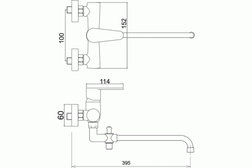 Novaservis Titania Fresh fali kád/mosdótöltő csaptelep, króm 96037/1,0