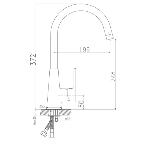 Novaservis Titania Smart álló magasított konyhai csaptelep, króm 98713,0