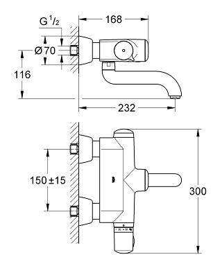 Grohe Europlus E infrás, termosztátos mosdócsaptelep, elemes 36240 001 (36240001)