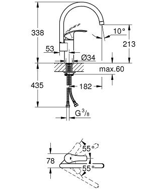 Grohe Eurosmart mosogató csaptelep 33202 002 (33202002)