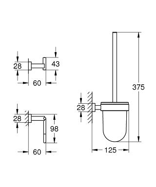 Grohe ESSENTIALS CUBE 3IN1 fürdőszobai kiegészítő szett 40757 001 (40757001)