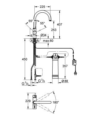 Grohe Blue Pure mosogató csaptelep szűrővel alapcsomag 33249 001 (33249001)