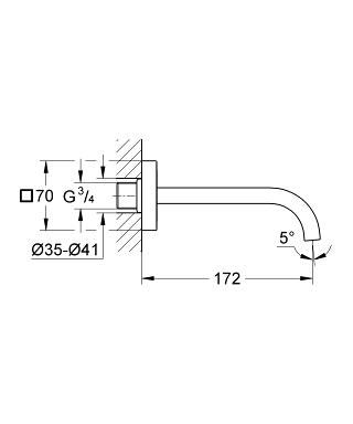 Grohe Allure kádkifolyó, 3/4