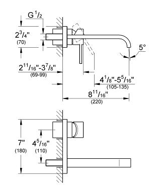 Grohe Allure fali mosdó csaptelep 19387 000 (19387000)