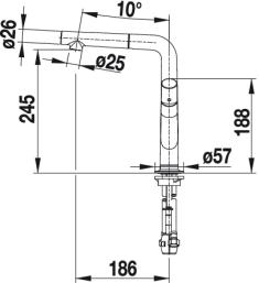 BLANCO YOVIS-S egykaros kihúzható fejes SILGRANIT mosogató csaptelep, muskat 521732