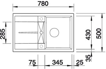 BLANCO METRA 45 S Silgranit mosogató dugókiemelő nélkül, muskat 521882