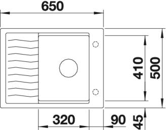 BLANCO ELON 45 S Silgranit mosogató, gyöngyszürke 521001