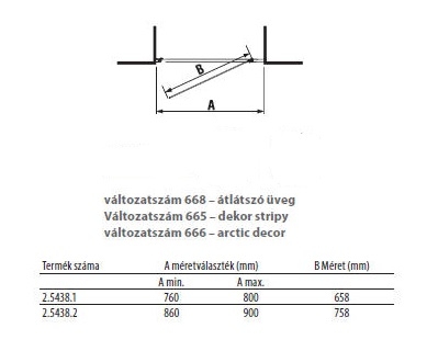 Jika Lyra Plus 80 cm-es zuhanyajtó, arctic üveg H2543810006661 (2.5438.1.000.666.1)