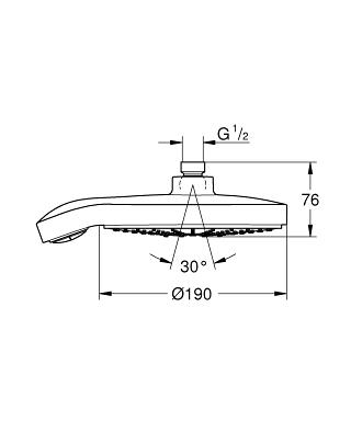 Grohe Power & Soul Cosmopolitan 190 fejzuhany, fehér 27764 LS0 (27764LS0)
