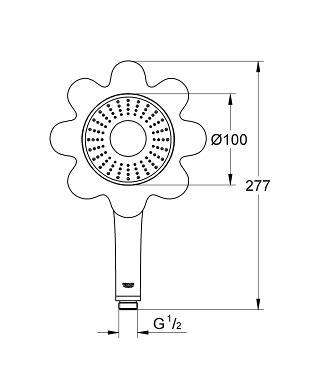 Grohe Rainshower Icon 100 kézizuhany, 9,5 l/perc 26115 DG0 (26115DG0)