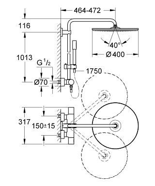 Grohe Rainshower System 400 Zuhanyrendszer termosztátos csapteleppel 27174 001 (27174001)