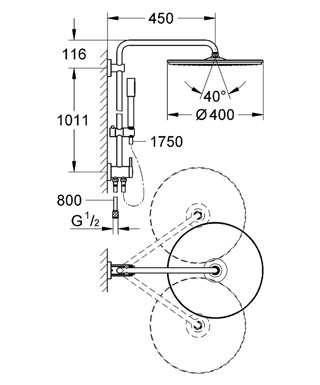 Grohe Rainshower System 400 Zuhanyrendszer 27175 000 (27175000)