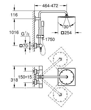 Grohe Rainshower F-Series System zuhanyrendszer termosztátos csapteleppel 27469 000 (27469000)