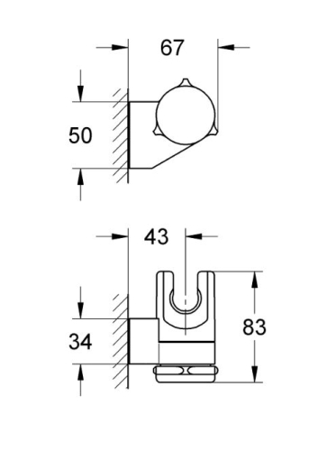 Grohe Relexa Plus fali kézizuhany tartó 28623 000 (28623000)