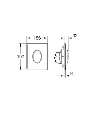 Grohe Skate Air álló nyomólap, króm 38564000