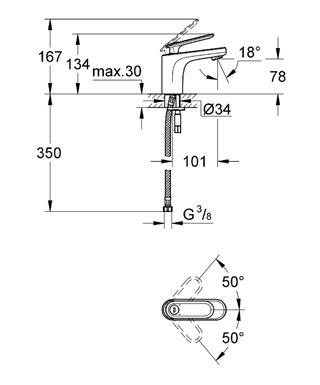 Grohe Ondus Veris egykaros mosdócsaptelep S-méret, sima testtel 32186 000 (32186000)