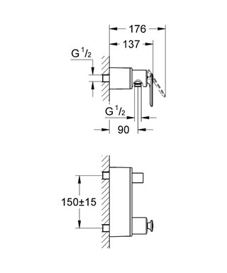 Grohe Ondus Veris egykaros zuhanycsaptelep 32197 000 (32197000)