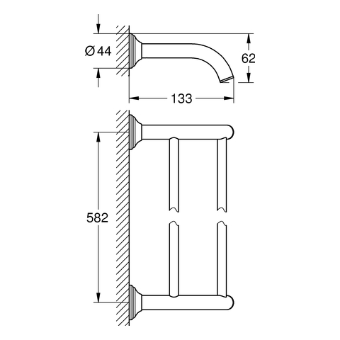 Grohe Essentials Authentic dupla törölköző tartó 40654 001 (40654001)