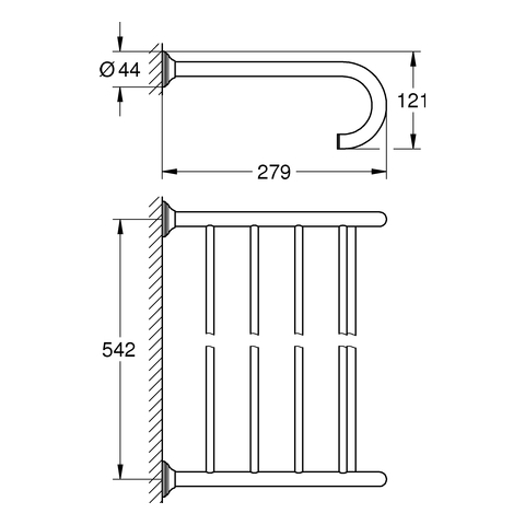 Grohe Essentials Authentic törölköző tartó polc, csiszolt nikkel 40660 EN1 (40660EN1)