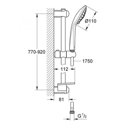 Grohe Euphoria 110 Massage zuhanyszett, supersteel 27226 DC1 (27226DC1)