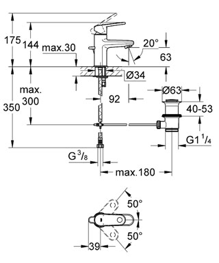 Grohe Europlus egykaros mosdócsaptelep 33156 002 (33156002)