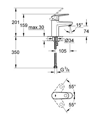 Grohe Europlus egykaros mosdócsaptelep 33163 002 (33163002)