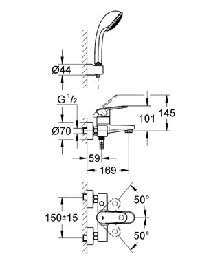 Grohe Europlus egykaros kádcsaptelep 33547 002 (33547002)