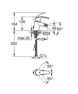 Grohe Eurosmart egykaros bidécsaptelep láncszemmel 32927 002 (32927002)