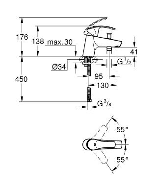 Grohe Eurosmart Monotrou egykaros kádtöltő 33412 002 (33412002)