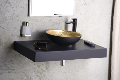 Sapho MURANO BLACK-GOLD 40 cm üvegmosdó, arany/fekete AL5318-77