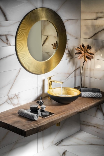 Sapho MURANO BLACK-GOLD 40 cm üvegmosdó, arany/fekete AL5318-77