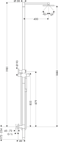 Hansgrohe AXOR Starck zuhanyoszlop termosztáttal 10912 000 (10912000)