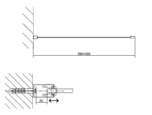 Polysan EASY LINE 100 cm-es zuhanyfal (EL3415)