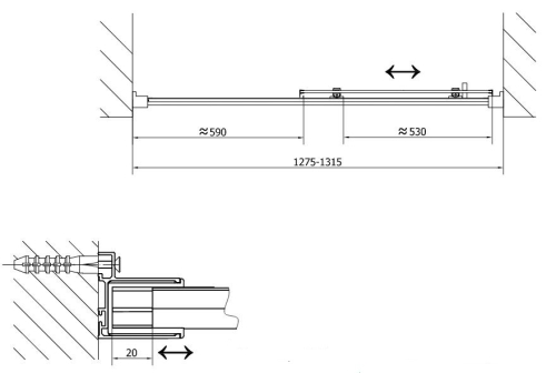 Polysan EASY LINE 130 cm-es zuhanyajtó (EL1315)