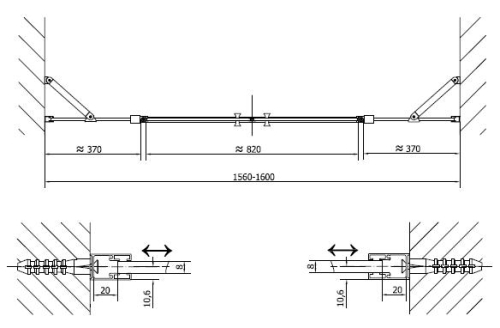 Polysan ZOOM LINE 160 cm-es nyíló zuhanyajtó (ZL1416)