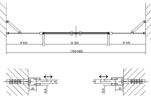 Polysan ZOOM LINE 180 cm-es nyíló zuhanyajtó (ZL1417)