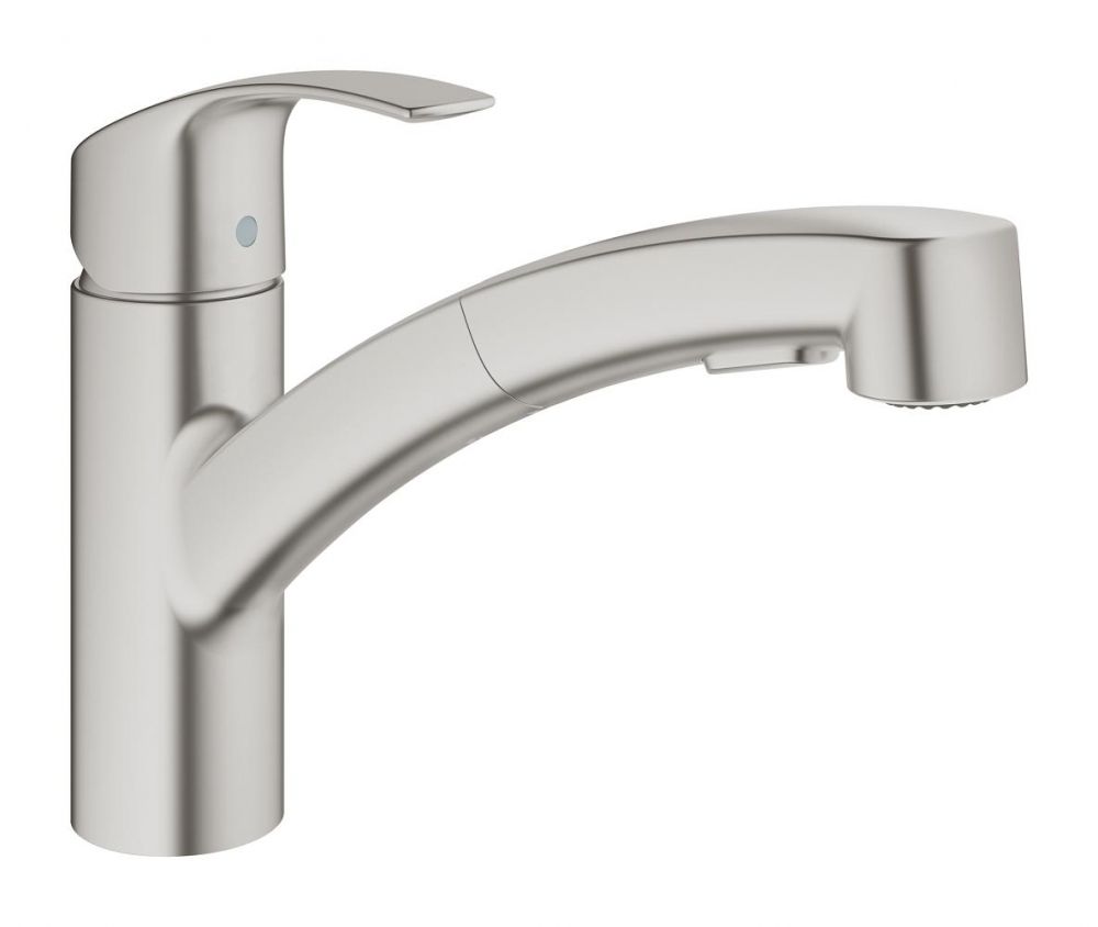 Grohe Eurosmart kihúzható zuhanyfejes mosogató csaptelep supersteel 30305 DC0 (30305DC0)