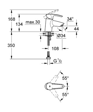 Grohe Eurostyle egykaros mosdócsaptelep, sima testtel 33995 001 (33995001)