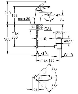Grohe Eurostyle egykaros mosdócsaptelep S méret 23708 003 (23708003)