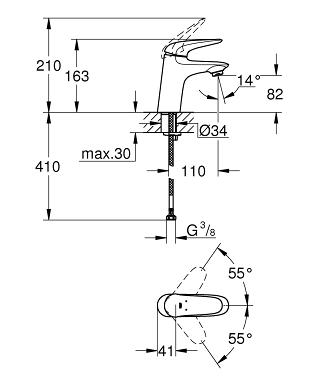 Grohe Eurostyle egykaros mosdócsaptelep sima testtel 23716 003 (23716003)